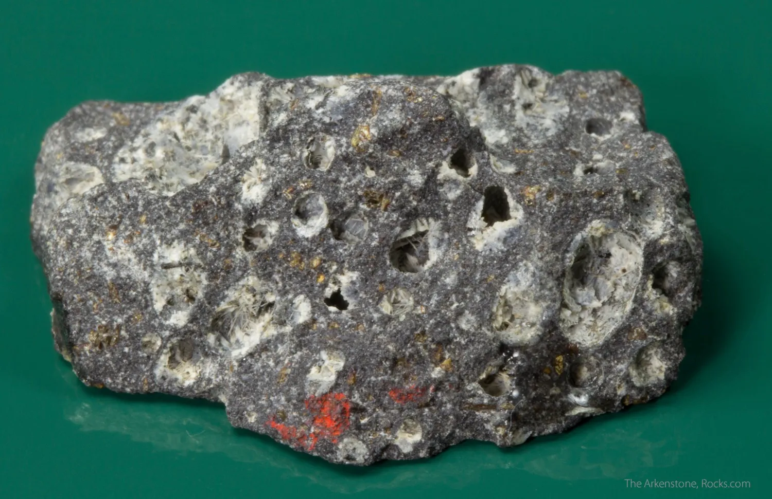 Oxykinoshitalite with Ulvospinel, Nepheline, Olivine, Augite, Calcite, Apatite, Potassium Feldspar on Olivine Nephelinite - image 3