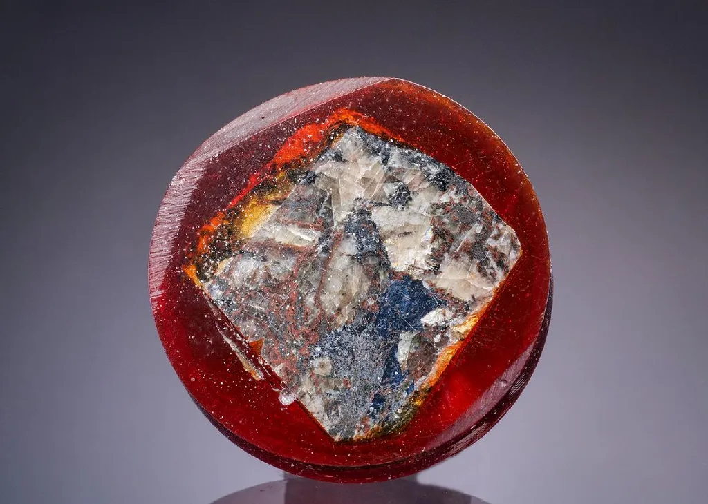 PADMAITE with Clausthalite and NORDSTRÖMITE Polished Section image