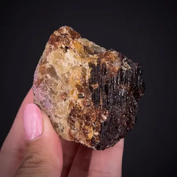 Painite with Scapolite and Corundum var. Ruby