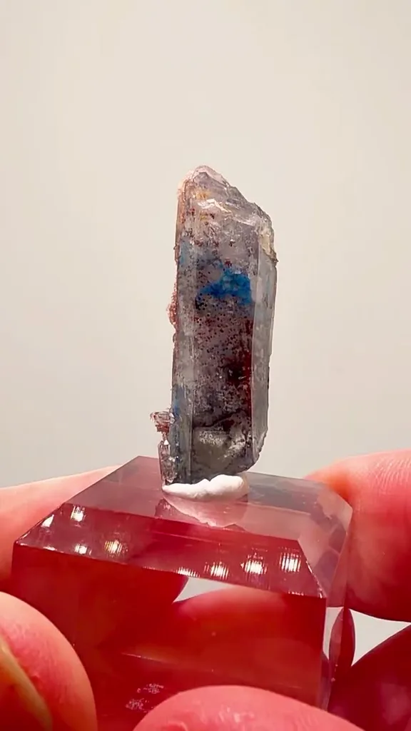 Papagoite, Hematite & Kaolinite… THREE MINERALS, ONE INSANE Quartz! image