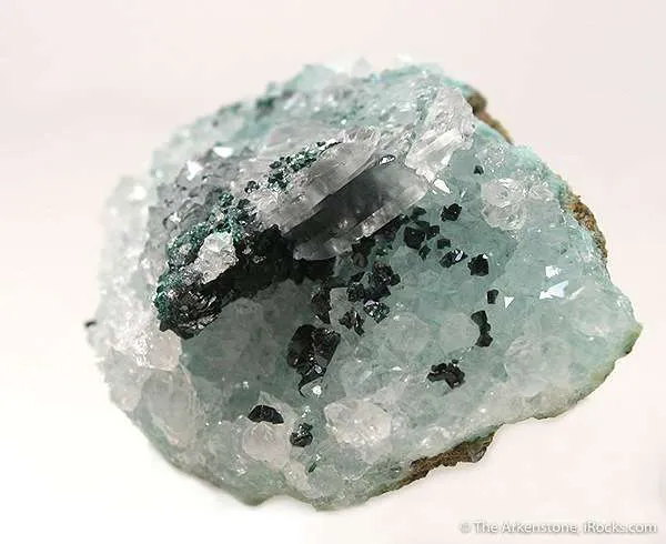 Paratacamite on Quartz With Selenite - image 2