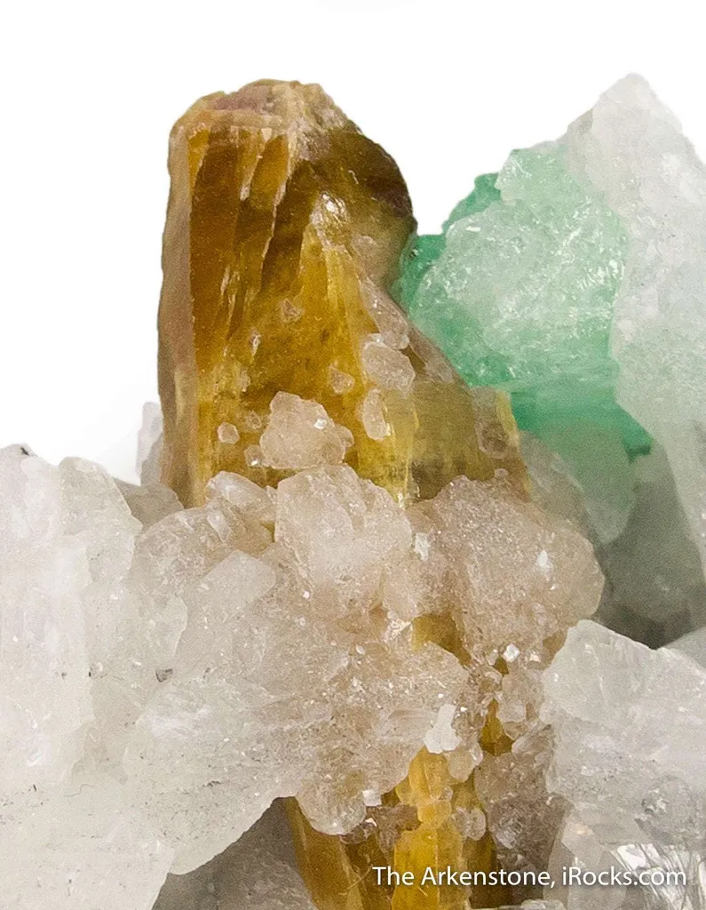 Parisite-(Ce) with Calcite, Emerald, and Apatite - image 5