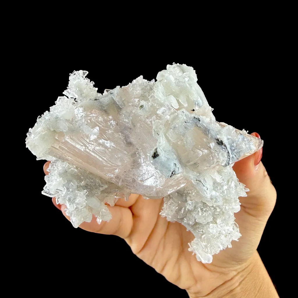 Peach Heulandite on Chalcedony & Stilbite Matrix - Natural Indian Zeolite Mineral from Jalgaon - image 6