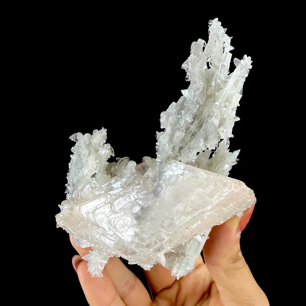 Peach Heulandite on Chalcedony & Stilbite Matrix - Natural Indian Zeolite Mineral from Jalgaon image
