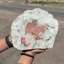 Peach Heulandite on Sparkling Clear Apophyllite Matrix from Jalgaon Maharashtra India | Natural Zeolite Mineral Specimen DKT80 - image 2