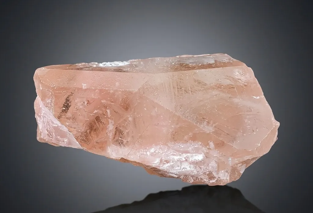 Peach Pink Color Morganite Crystal, Morganite Mineral from Afghanistan image