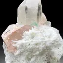 Peach Pink Color Morganite with Green Tourmalines, Quartz and Cleavelandite Albite - 1065 g - image 7