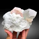 Peach Pink Color Morganite with Green Tourmalines, Quartz and Cleavelandite Albite - 1065 g - image 3