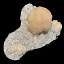 Peach Stilbite Ball Cluster on Blocky Clear Apophyllite Matrix – Rare Indian Zeolite Mineral Specimen from Nashik - image 3