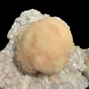 Peach Stilbite Ball Cluster on Blocky Clear Apophyllite Matrix – Rare Indian Zeolite Mineral Specimen from Nashik - image 2
