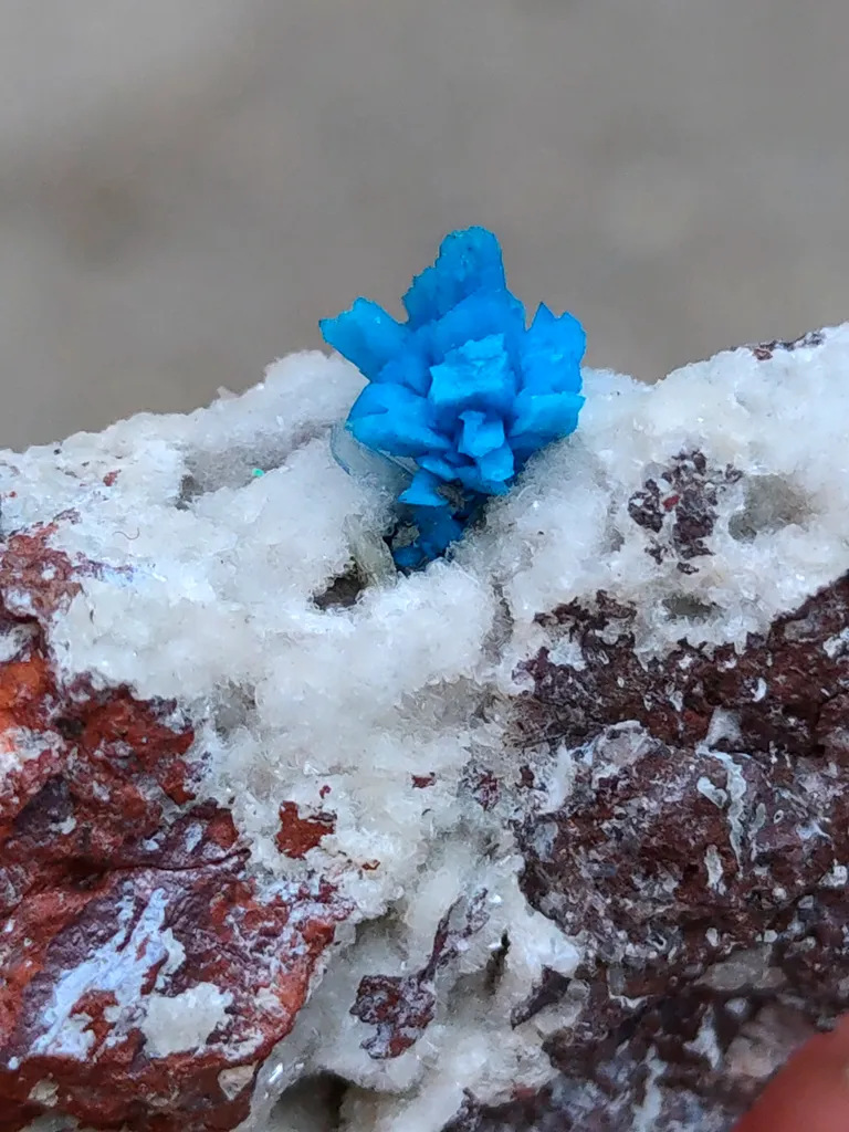 Pentagonite Flower on Heulandite matrix - image 4