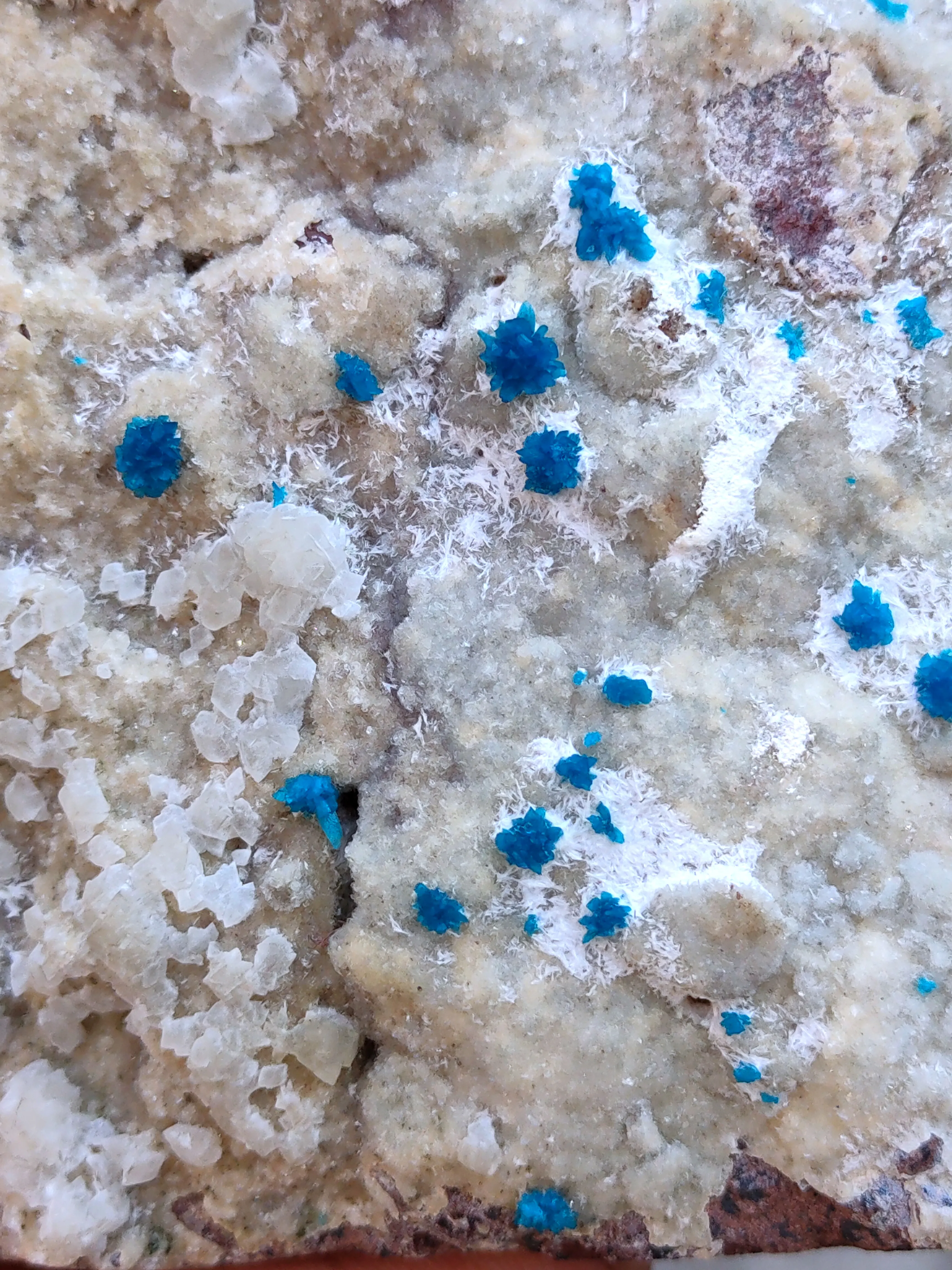 Pentagonite Flower with Calcite on Heulandite Matrix. - image 2