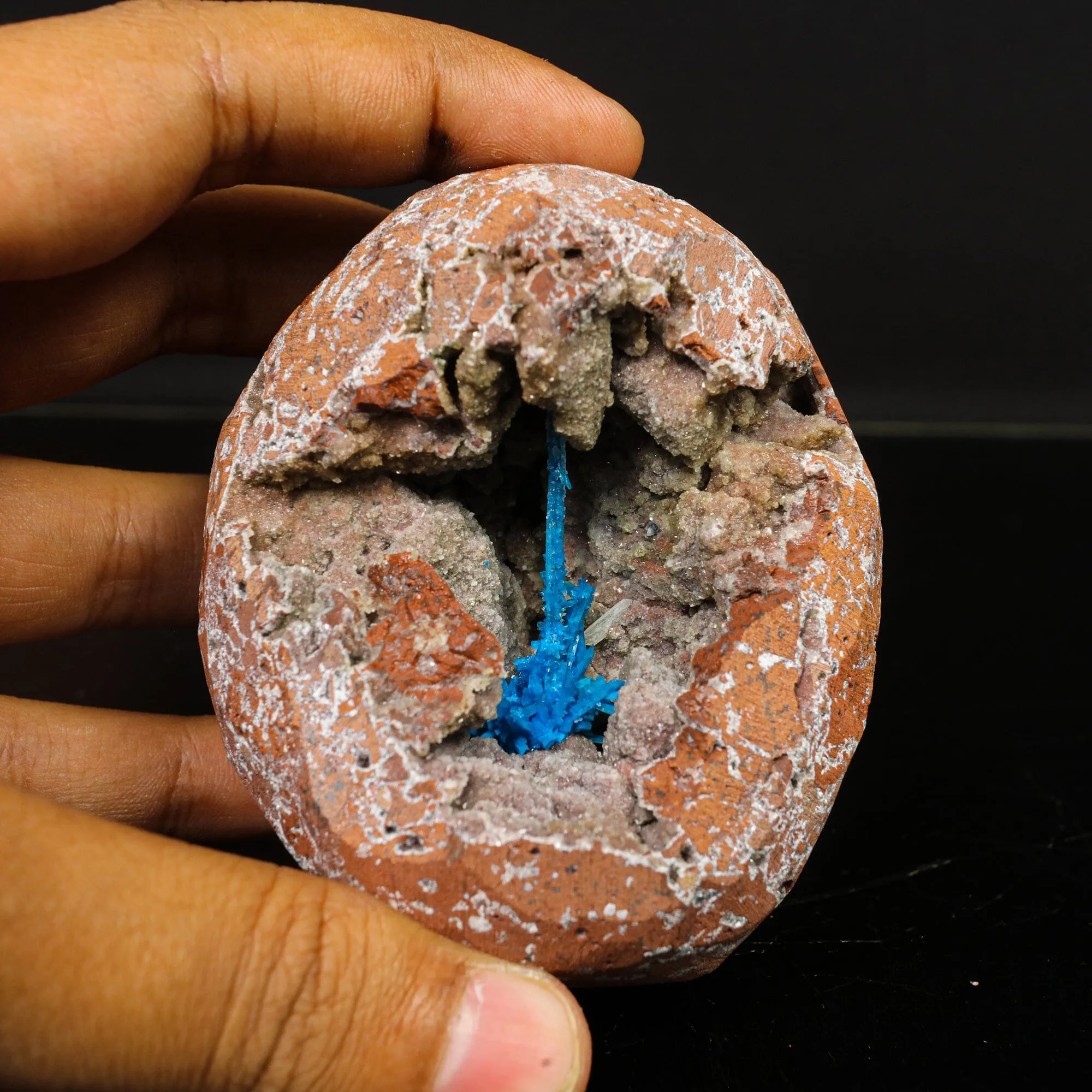 Pentagonite on Heulandite geode Self Standing Natural Mineral Specimen - image 5