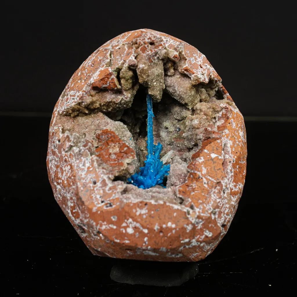 Pentagonite on Heulandite geode Self Standing Natural Mineral Specimen image