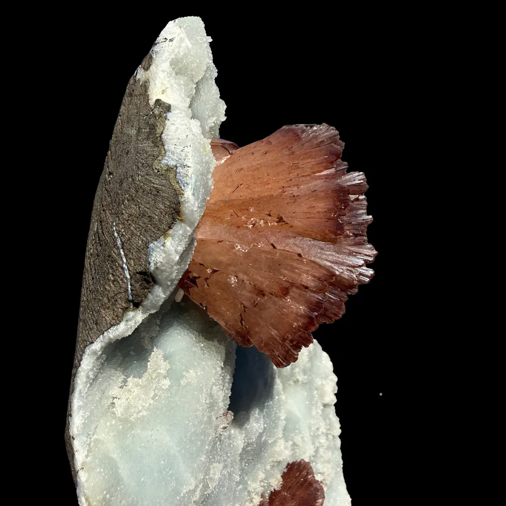 Perfect Heulandite on Blue Chalcedony  – Rare Natural Indian Zeolite Mineral Specimen from Maharashtra DKT73 - image 5