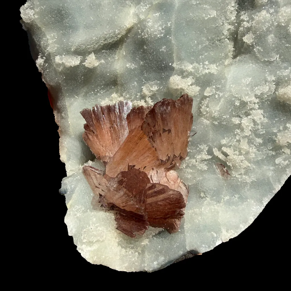 Perfect Heulandite on Blue Chalcedony  – Rare Natural Indian Zeolite Mineral Specimen from Maharashtra DKT73 - image 7