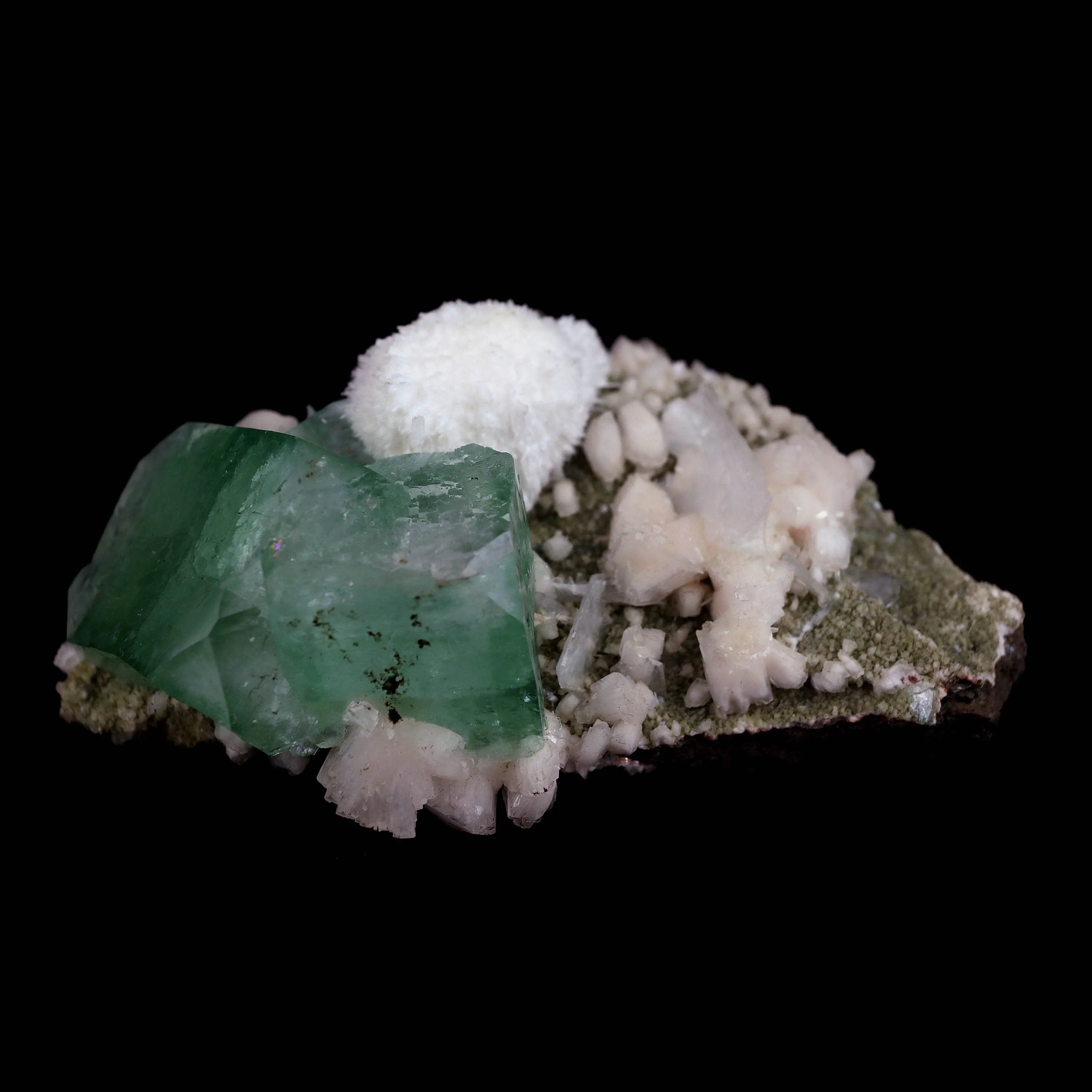 Pesudo Green Apophyllite with Mordenite Stilbite Natural Mineral Specimen - image 6
