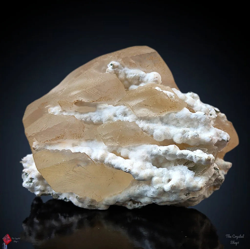 Phantom Calcite with Okenite. From India image