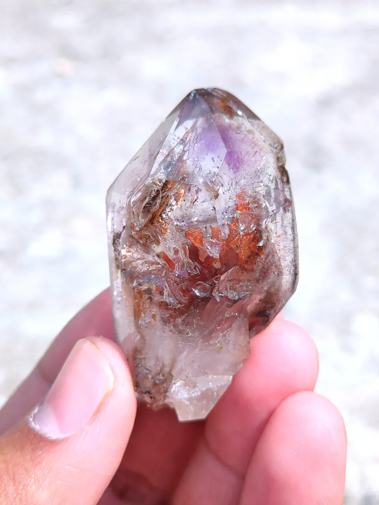 Phantom Karur Amethyst polished Crystal with Lepidocrocite - image 2