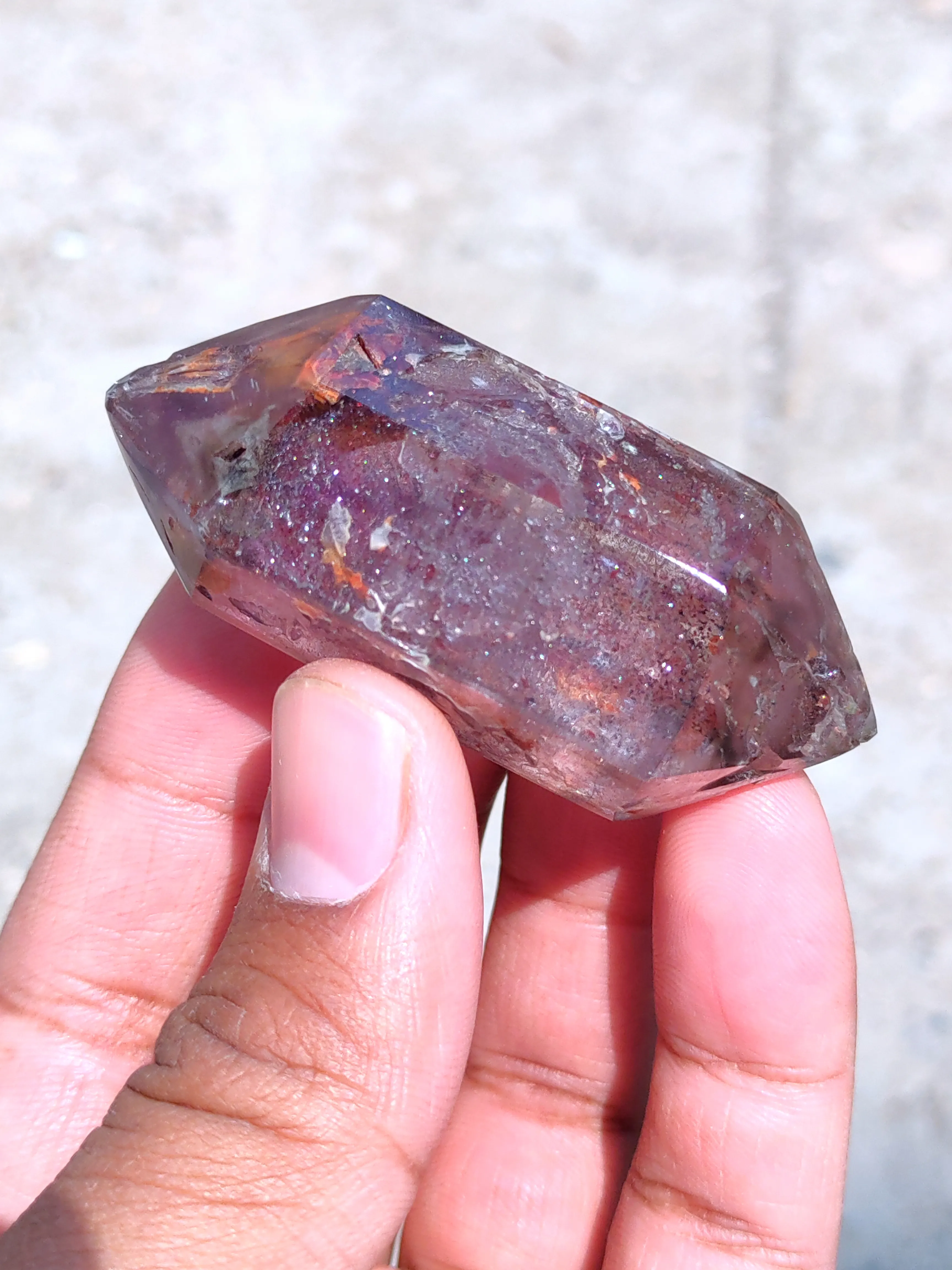 Phantom Karur Amethyst polished Crystal with Lepidocrocite - image 9