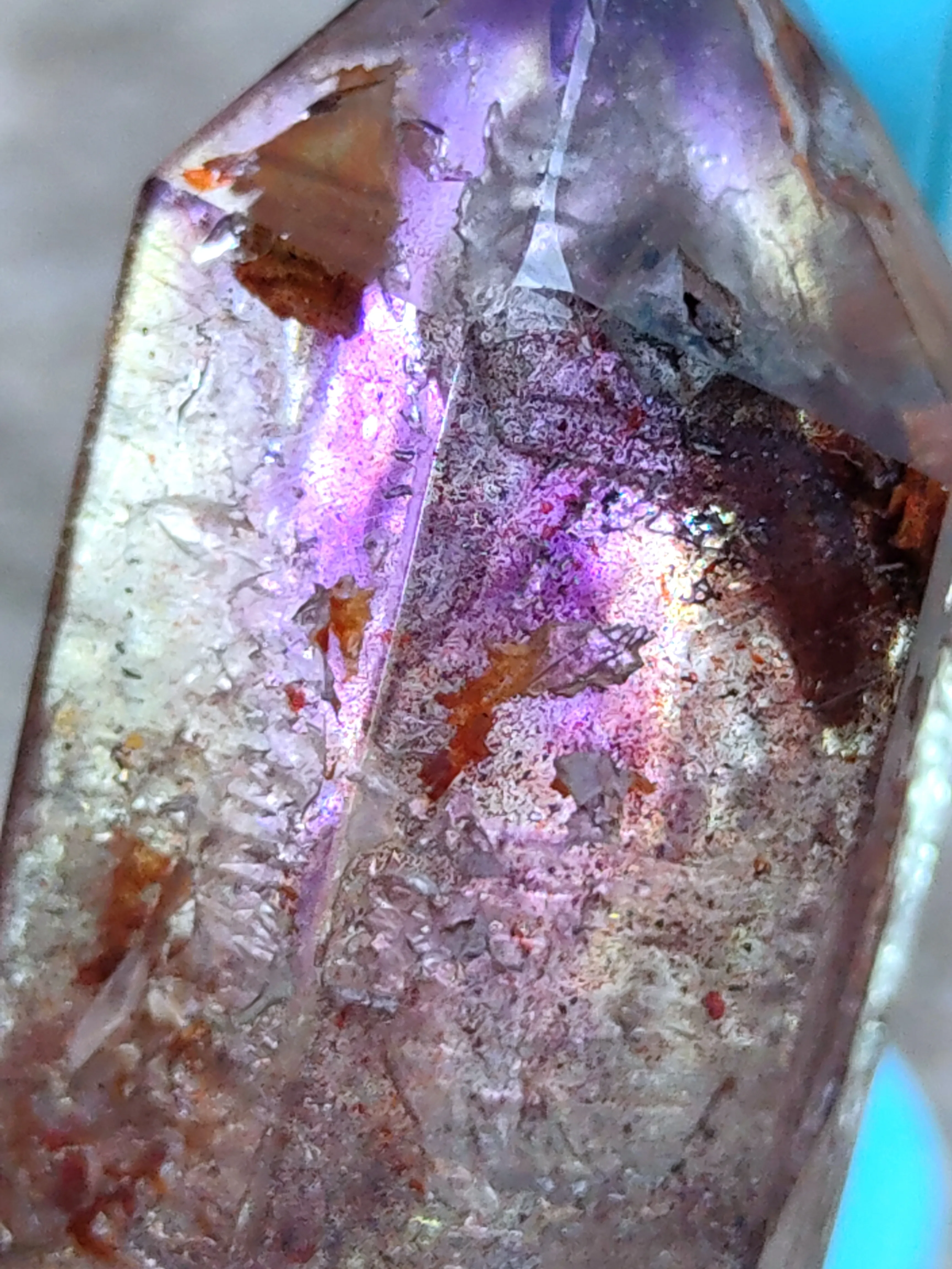 Phantom Karur Amethyst polished Crystal with Lepidocrocite - image 6