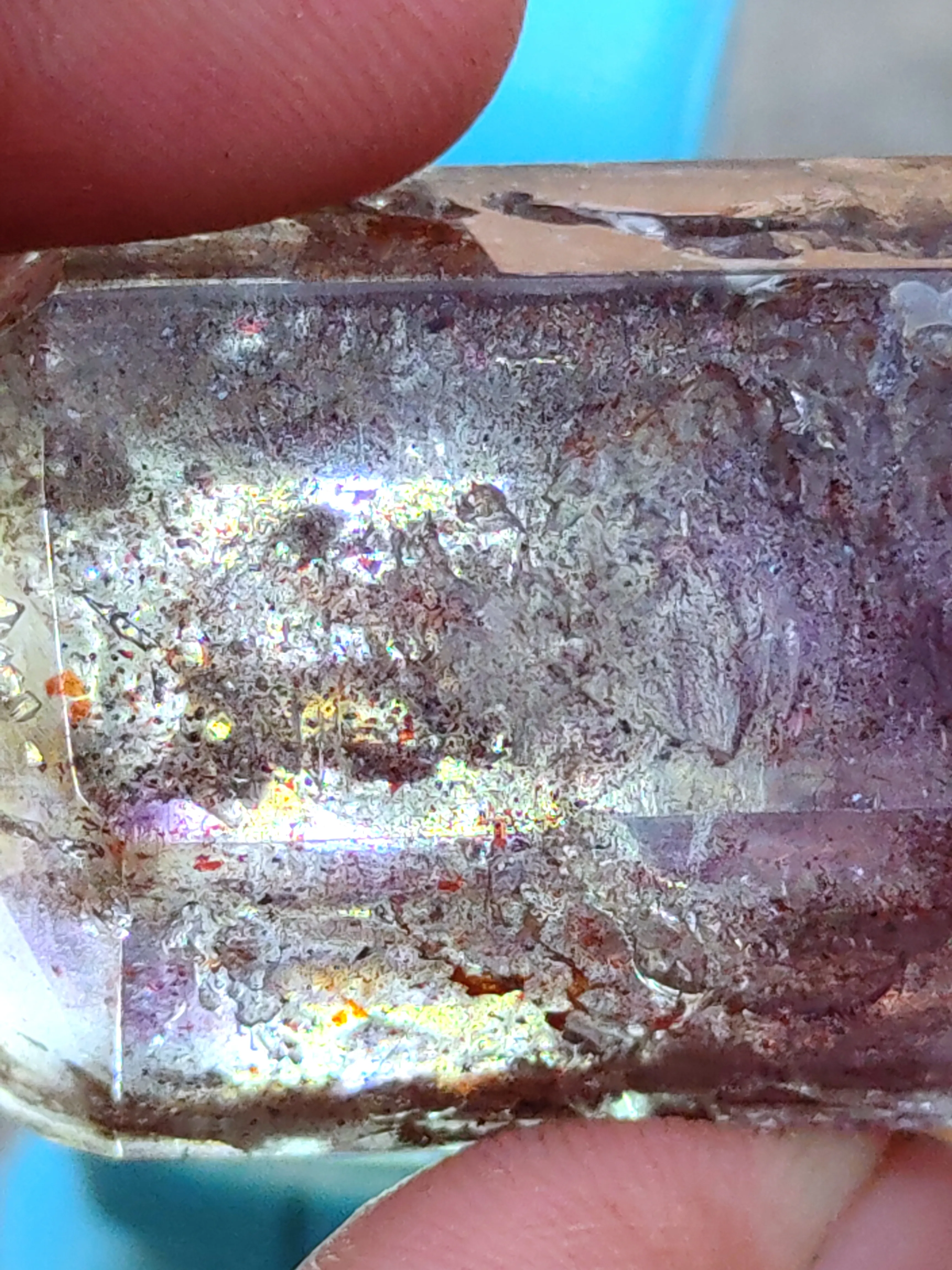 Phantom Karur Amethyst polished Crystal with Lepidocrocite - image 5