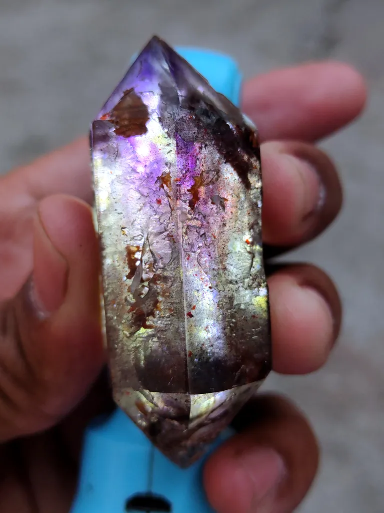Phantom Karur Amethyst polished Crystal with Lepidocrocite - image 8