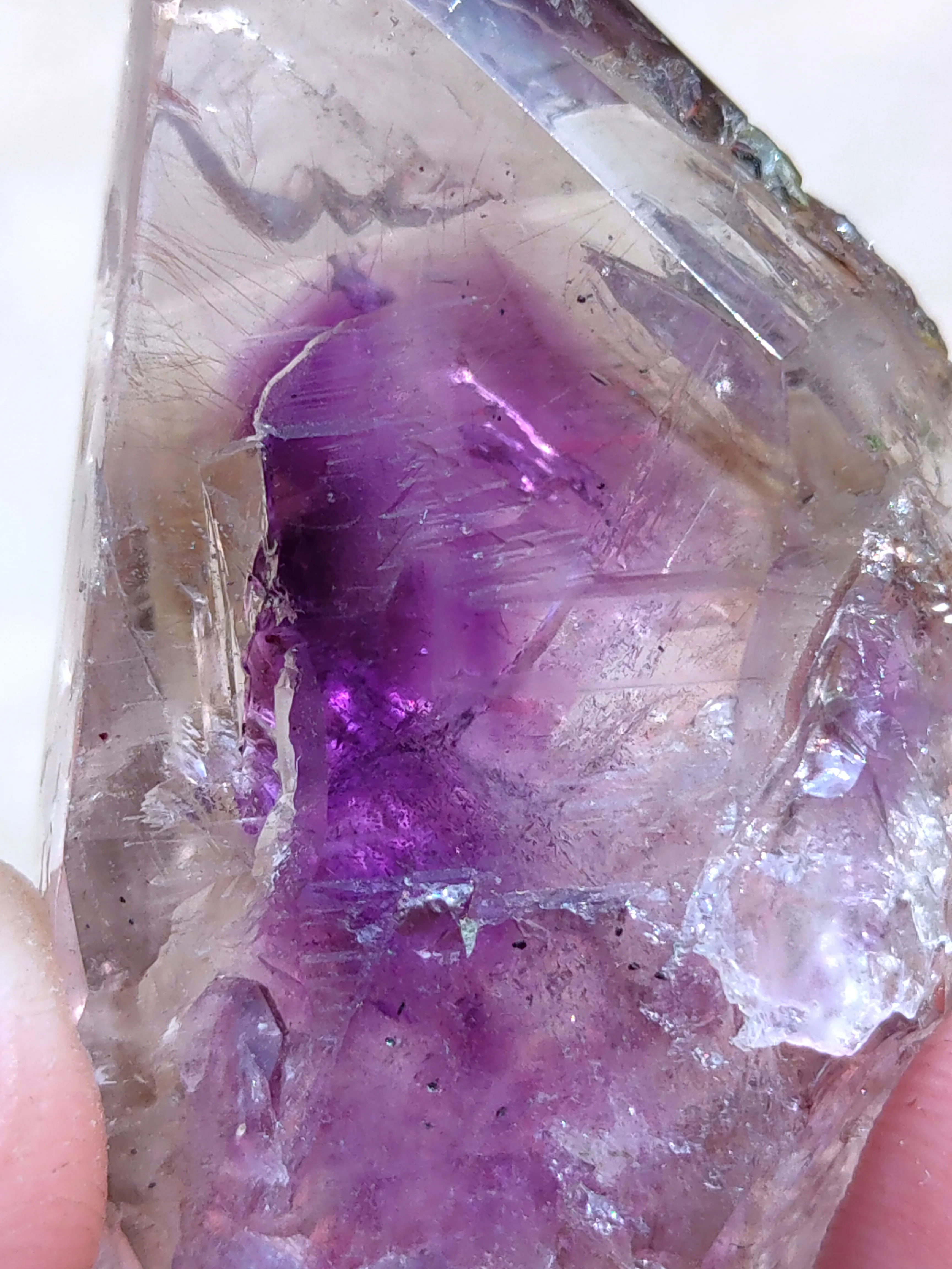 Phantom Karur Amethyst polished Crystal with Lepidocrocite - image 5