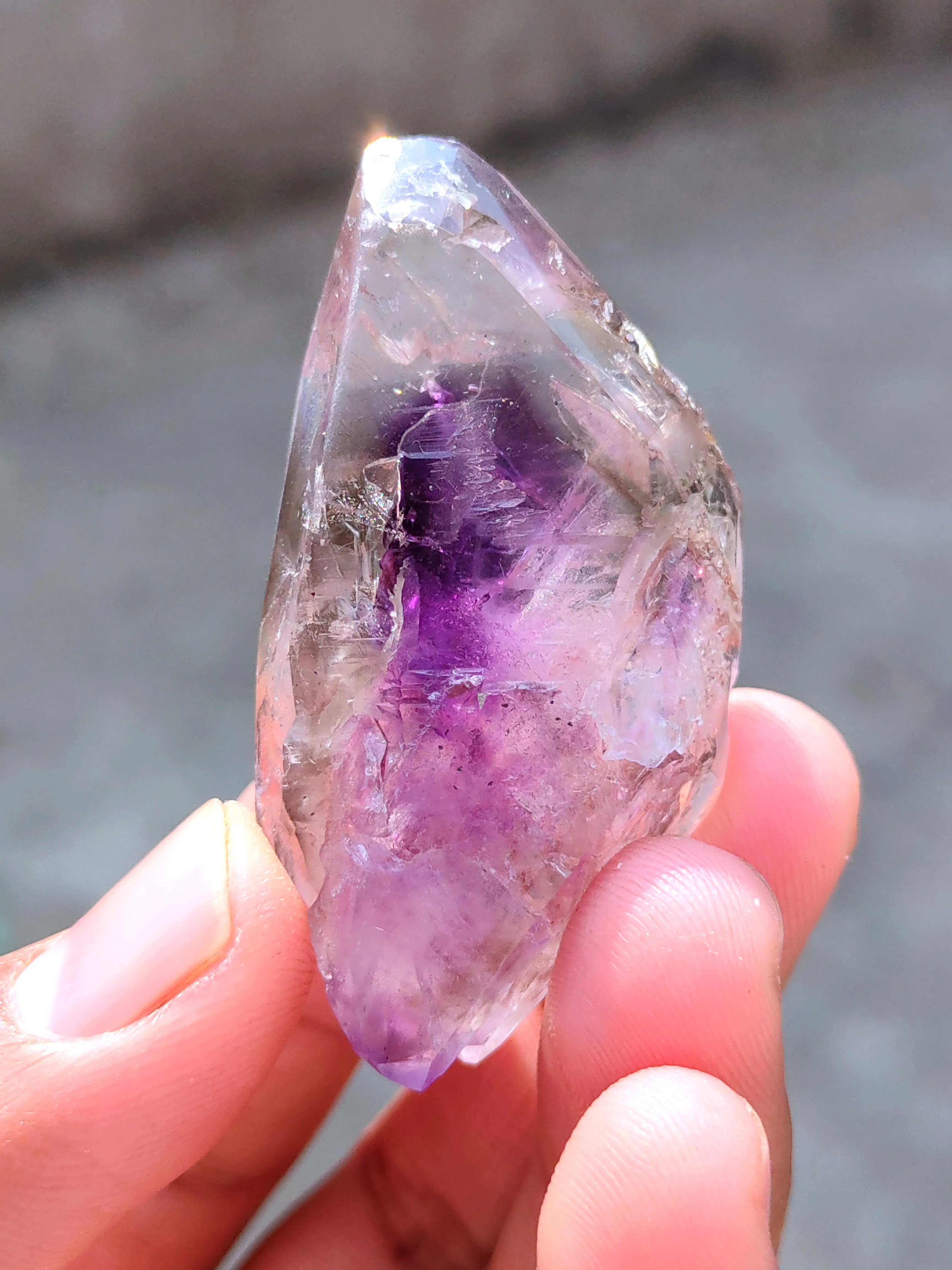 Phantom Karur Amethyst polished Crystal with Lepidocrocite - image 6