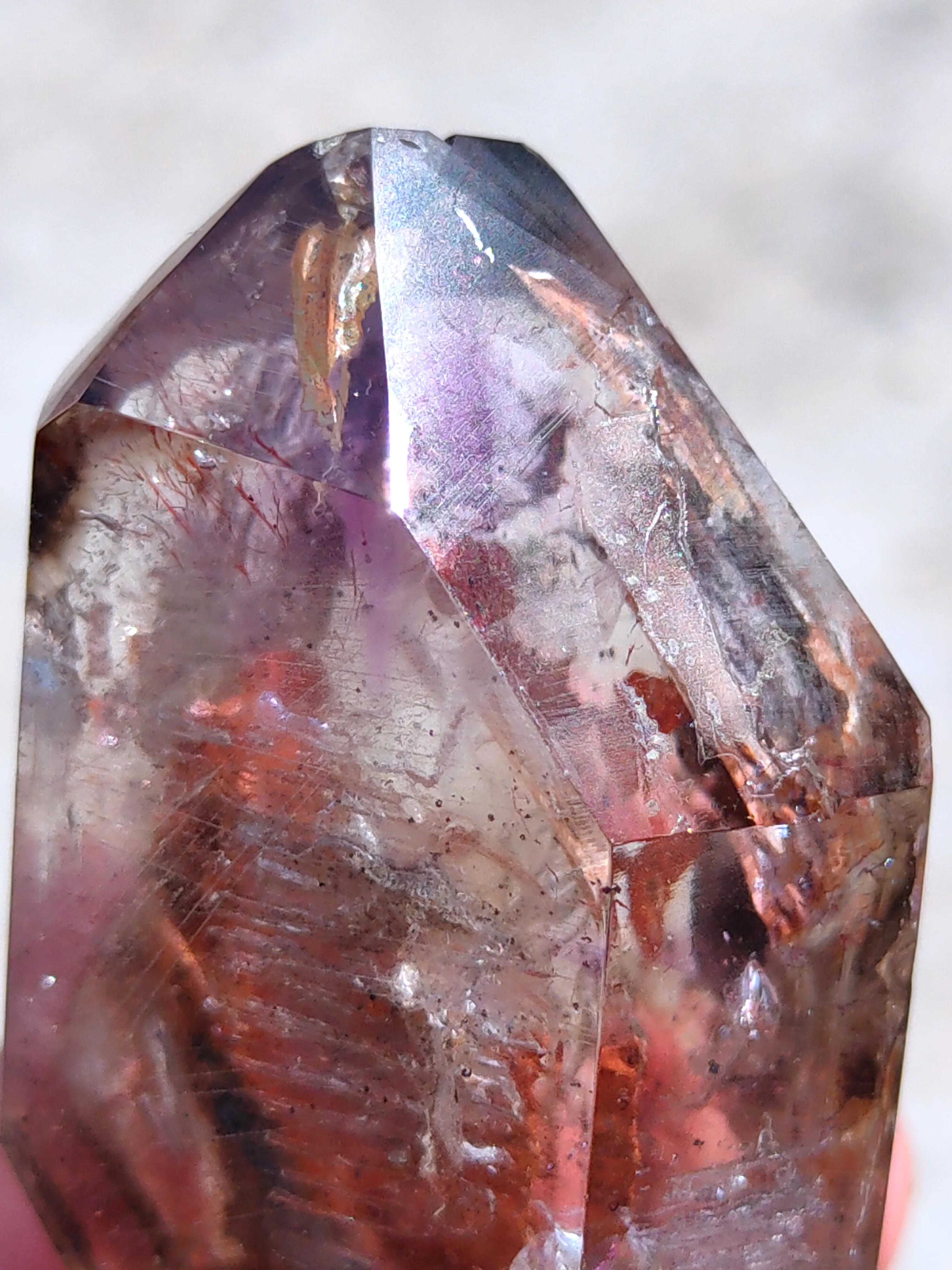 Phantom Karur Amethyst polished Crystal with Lepidocrocite - image 3