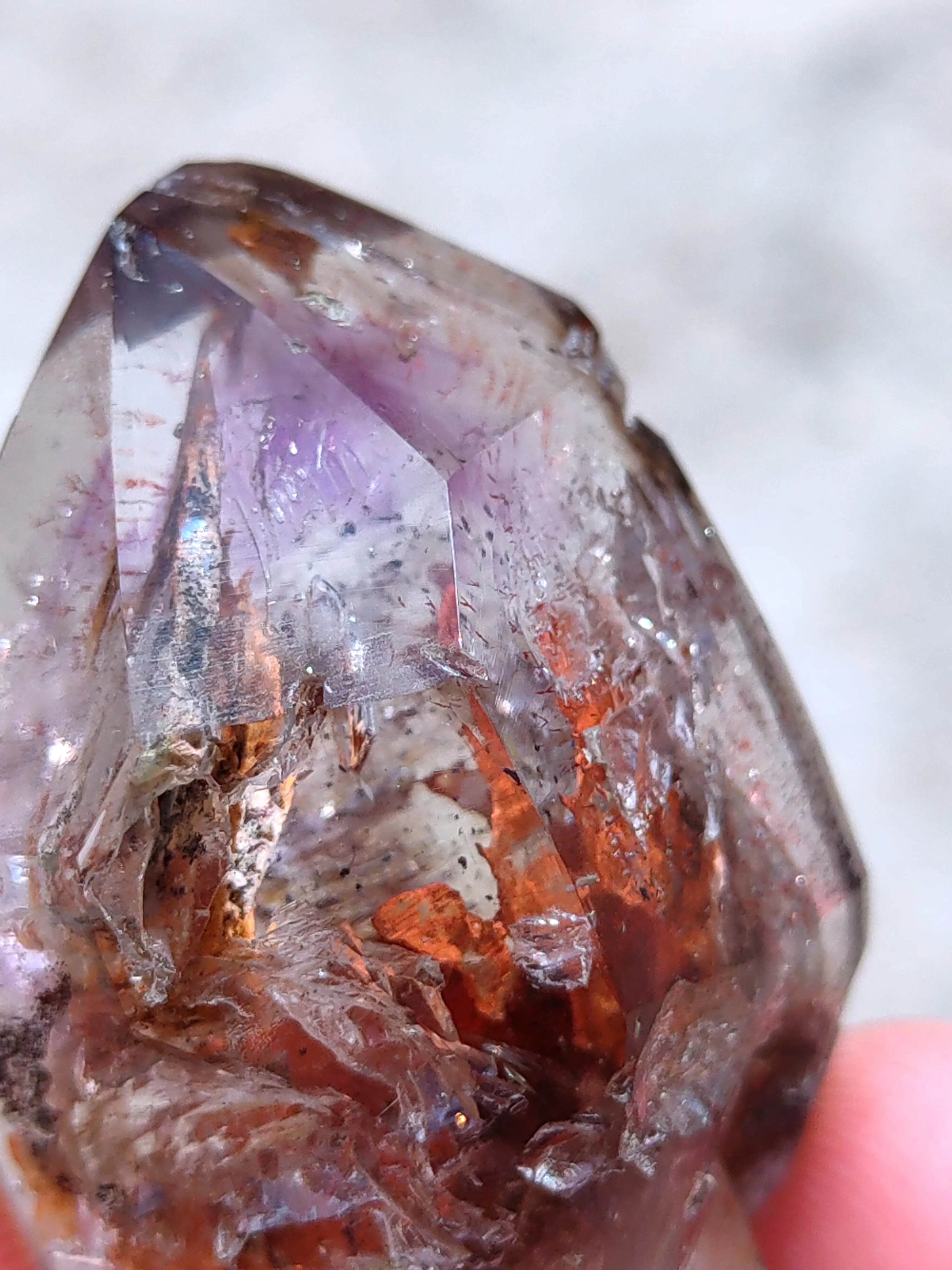 Phantom Karur Amethyst polished Crystal with Lepidocrocite - image 5