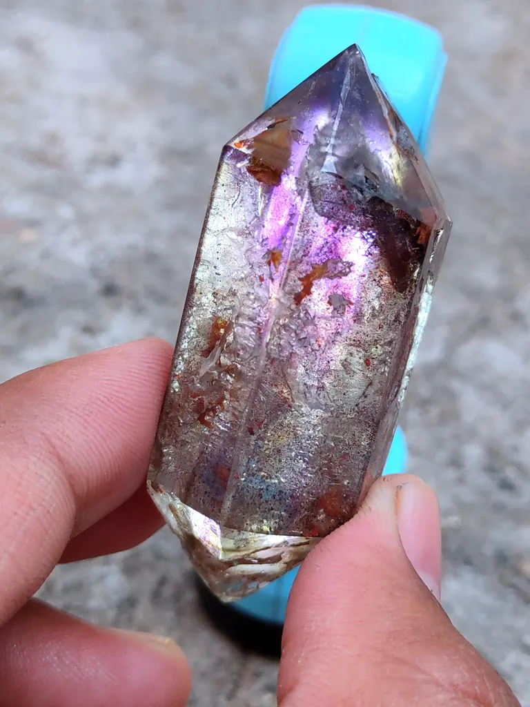 Phantom Karur Amethyst polished Crystal with Lepidocrocite - image 2