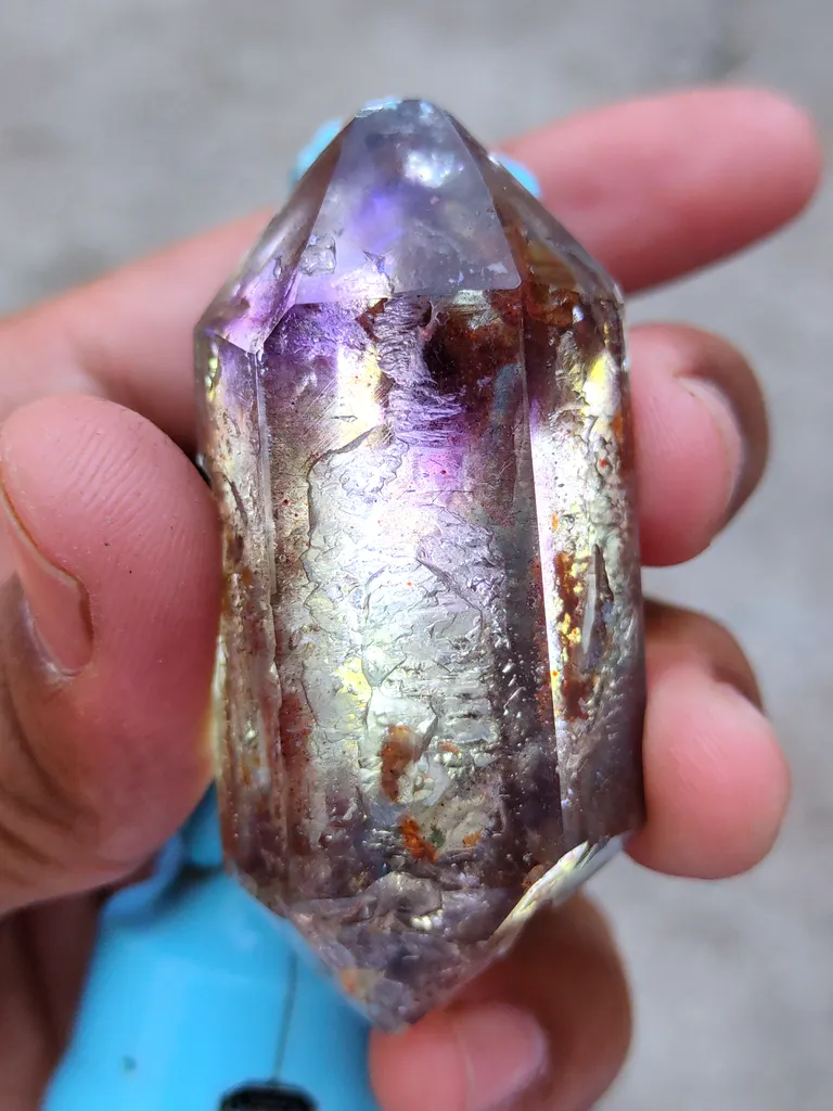 Phantom Karur Amethyst polished Crystal with Lepidocrocite - image 7