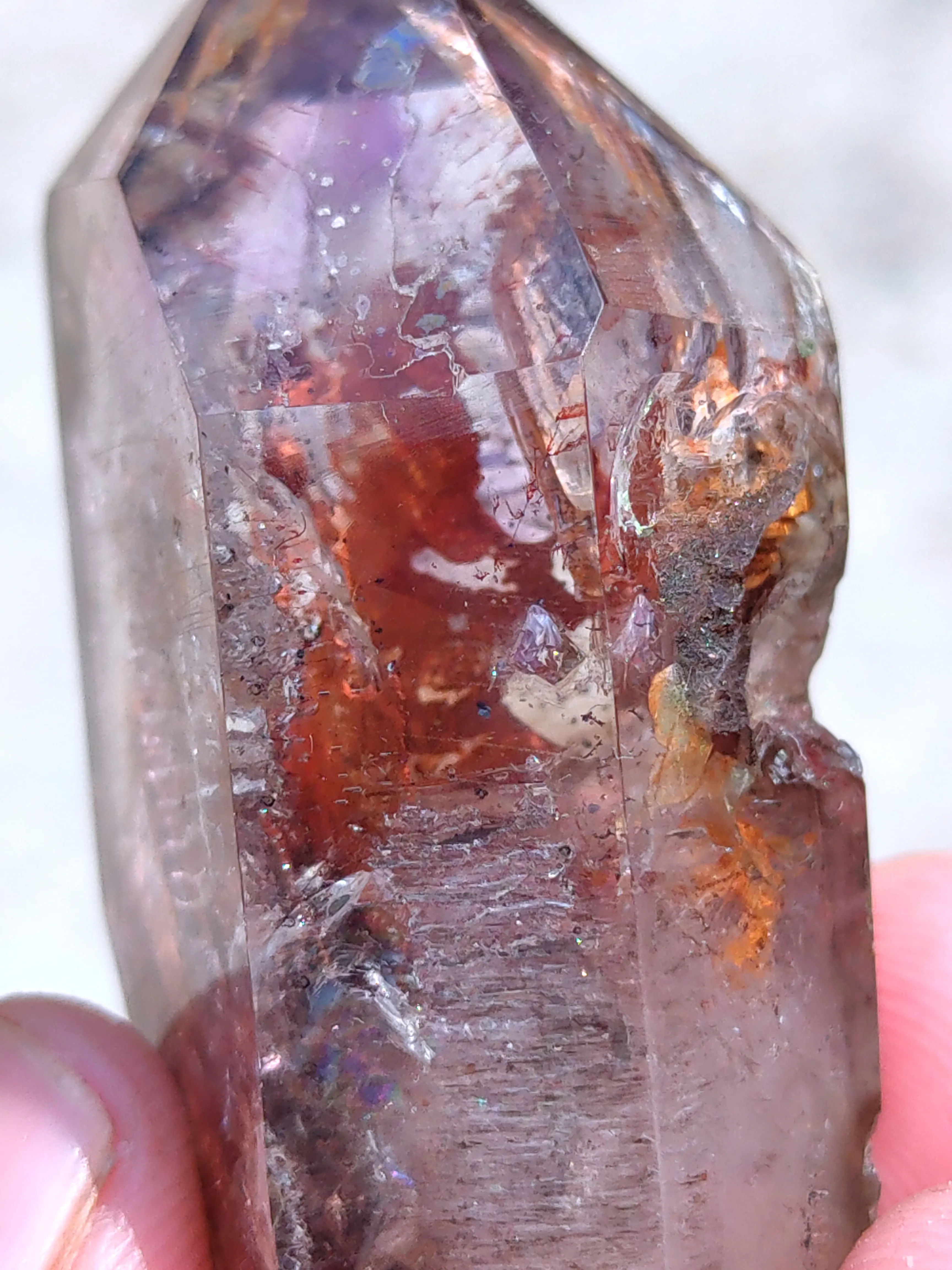 Phantom Karur Amethyst polished Crystal with Lepidocrocite - image 4