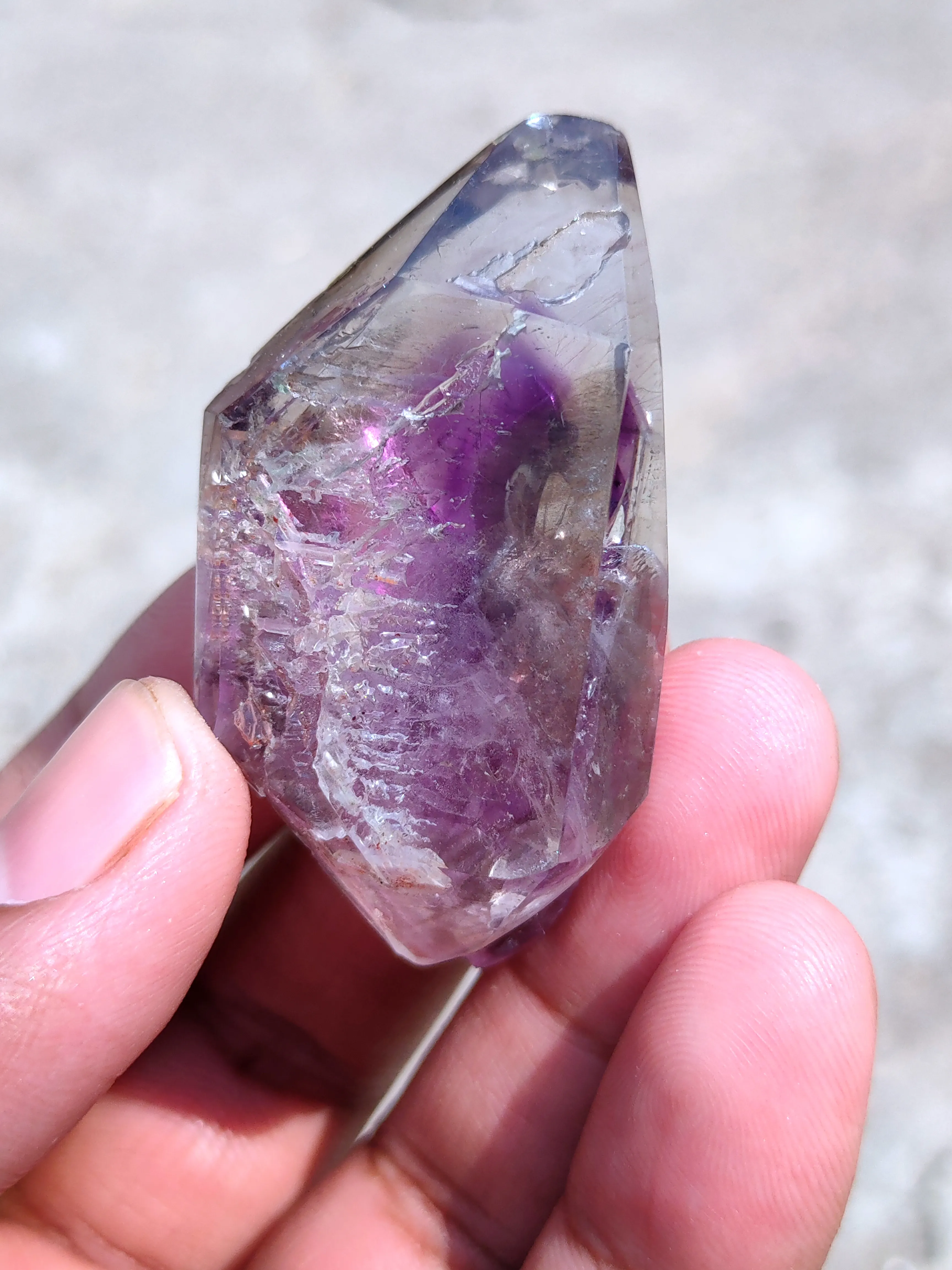 Phantom Karur Amethyst polished Crystal with Lepidocrocite - image 4