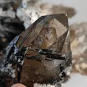 Phantom Smoky quartz with schorl and Aquamarine - image 9