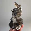 Phantom Smoky quartz with schorl and Aquamarine - image 2