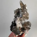 Phantom Smoky quartz with schorl and Aquamarine - image 4
