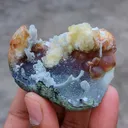 Phillipsite with Fluorite on Chalcedony. - image 3