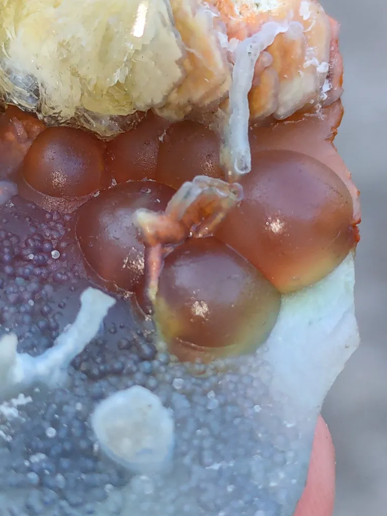 Phillipsite with Fluorite on Chalcedony. - image 7