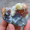 Phillipsite with Fluorite on Chalcedony. - image 5