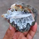 Phillipsite with Fluorite on Chalcedony. Natural Mineral specimen - image 3