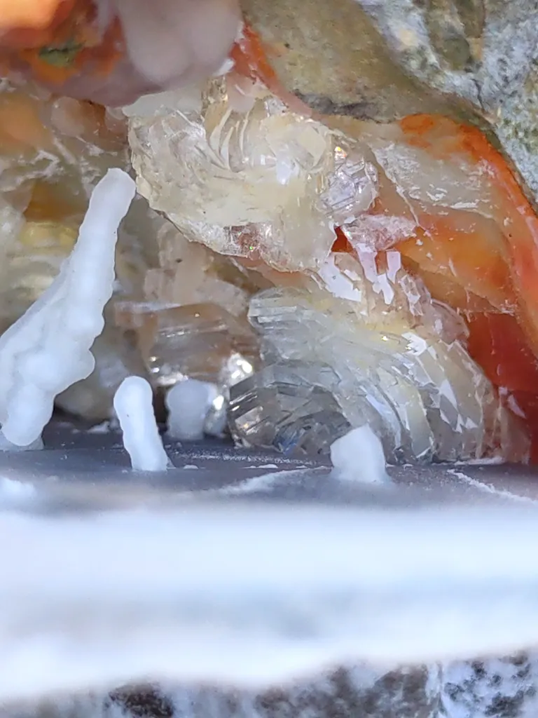 Phillipsite with Fluorite on Chalcedony. Natural Mineral specimen - image 8