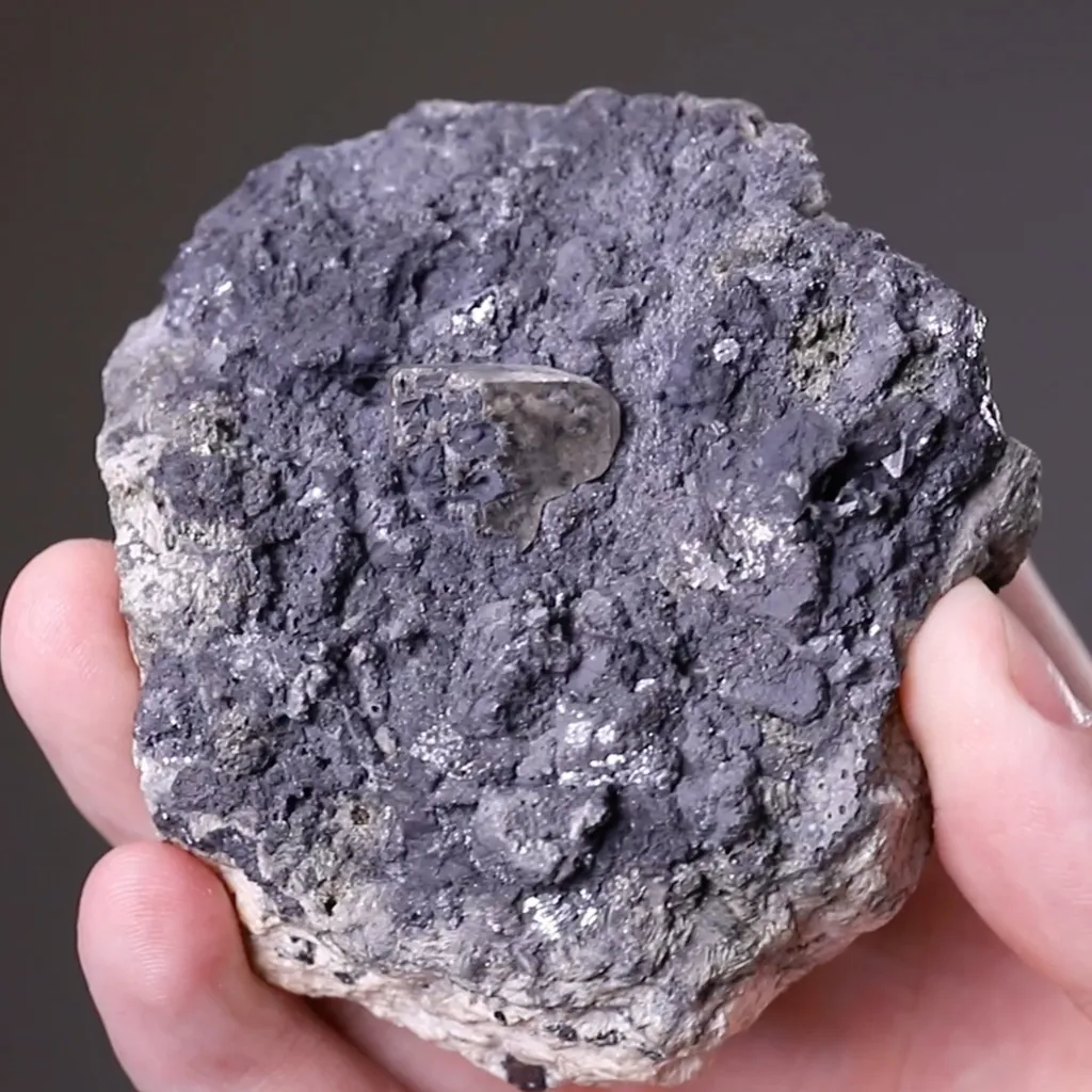 Phosgenite on Galena on Baryte - image 2