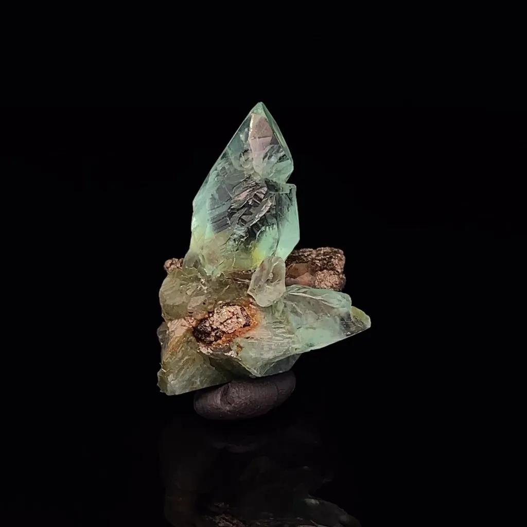 Phosphophyllite on Pyrite image