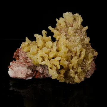 Phosphorescent Calcite on Mordenite with Iron Inclusions – Rare Mineral Specimen from India