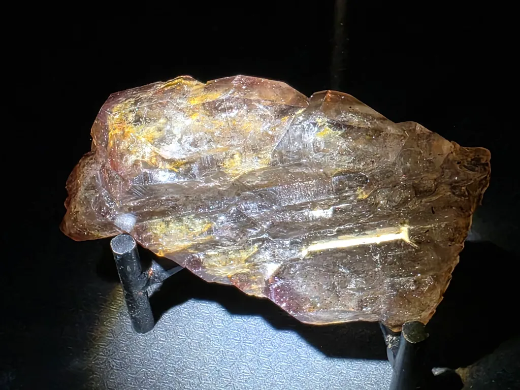 Pink f fire smoky quartz with covelite inclusions floater - image 10
