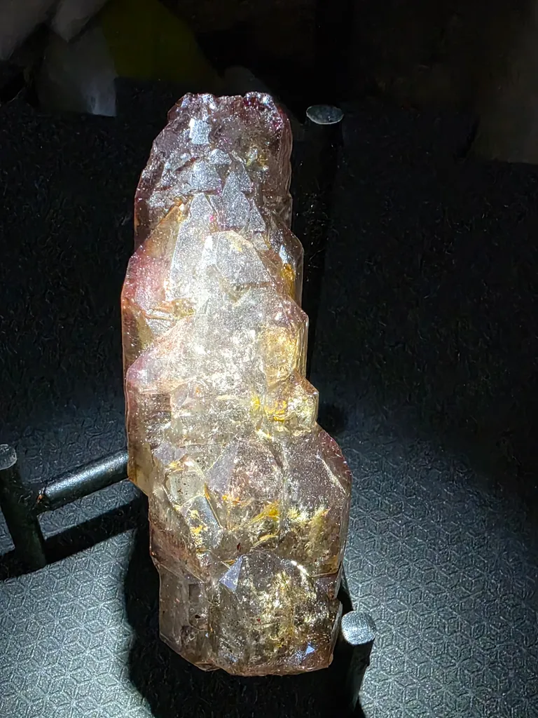 Pink f fire smoky quartz with covelite inclusions floater - image 2