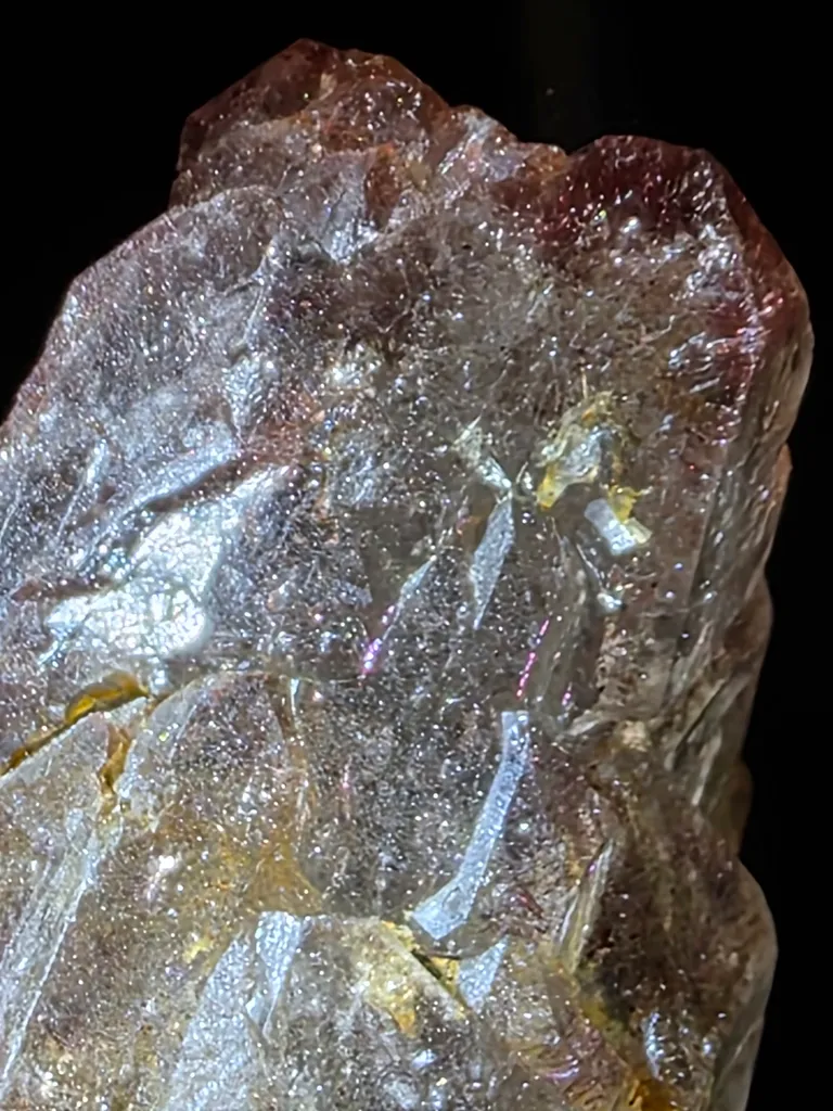 Pink f fire smoky quartz with covelite inclusions floater - image 8