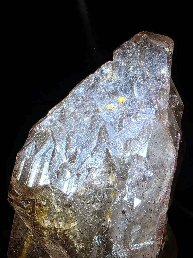 Pink f fire smoky quartz with covelite inclusions floater - image 9